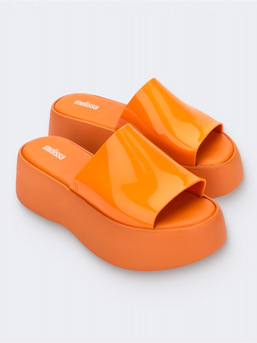Melissa Becky Orange Platform Slide Sandals